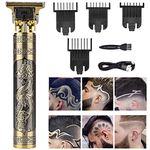 Professional Hair Clippers for Men Women Cordless Rechargeable Hair Trimmer Metal Body Cutting Grooming Kit Beard Shaver Barbershop (Bronze Dragon Pattern)