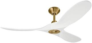 Custom Maverick Ceiling Fan by Monte Carlo, Three Blades, Remote Control Included (52" - White/Burnished Brass)