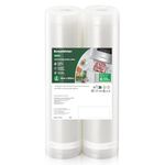 Bonsenkitchen Vacuum Food Sealer Rolls Bags, 2 Packs 20 cm x 600 cm Storage Bags, BPA Free, Heavy Duty Commercial Customized Size for Food Storage and Sous Vide Cooking (VB3206)