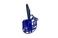 Birdwell Enterprises - Plastic Dog Muzzle with Adjustable Plastic Coated Nylon Headstall - Made in The USA - (Medium, Blue)