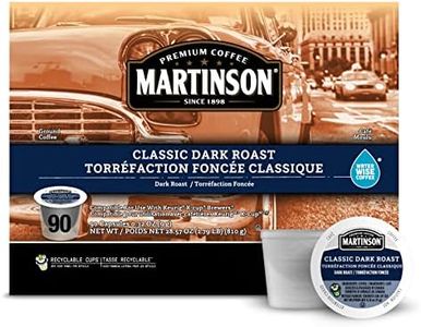 Martinson Classic Dark Roast Coffee, Keurig K-Cup Brewer Compatible Pods, 90 Count (Pack of 1)