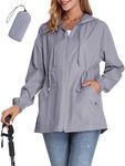 JTANIB Women Packable Rain Jacket Waterproof Lightweight Raincoat Hooded for Hiking Outdoor Travel