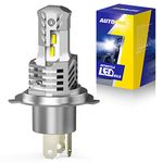 AUTOONE H4 LED Headlight Bulbs Motorcycle, 6000K White 400% Brighter 9003 HB2 Hi/Lo Beam Light Bulb, Canbus Plug and Play IP67 Waterproof Easy Fit (Pack of 1)