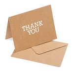 Darice A2 Sized Thank You Cards, Brown, 4.25 x 5.5 inches