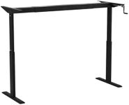 Mount-It! Stand Up Desk with Manual Crank, Frame Only, Height Adjustable Sit-Stand Base, Standing Ergonomic Home Office Desk Workstation, Black