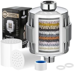 15 Stage Shower Filter,High Output Shower Head Filter with Vitamin C Removes Chlorine Fluoride Heavy Metals,2 Cartridges Included,Water Filter for Bathrooms RV Apartment Kitchen
