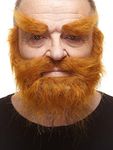 Mustaches Self Adhesive, Novelty, Realistic, Traper Fake Beard Fake Mustache and Fake Eyebrows, Ginger Color
