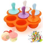 Popsicle Mold, Popsicle Molds Silicone, Baby Popsicle Mold, BPA Free Silicone Popsicle Molds, Easy-Release Popsicle Maker with Sticks for Kids Adults (Orange)1