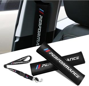 QOMAGO Car M 3 Color Performance Letters seat Belt Cover Carbon Fiber Texture Car seat Belt Shoulder Pad Cover Soft and Comfortable Suitable for Any Car Model