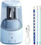 M&G Blue Electric Pencil Sharpener, Portable Automatic Pencil Sharpener for Colored Pencils, Auto Stop, Super Sharp & Fast, USB Operated for 6-8mm Pencils for Kids, School, Office, Home (Blue)