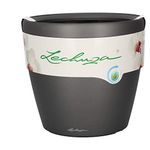 Lechuza Self Watering Plant Pot CLASSICO 35 LS Garden Flower Indoor and Outdoor Plastic Planter with Drainage Hole D35 H33 cm Charcoal Metallic