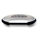 WUSUANED You're My Person Hair Tie Grooved Cuff Bangle Bracelet Best Friend Gift For BBF Lovers Family (You're my person silver)