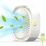 Simpeak Mini Usb Desk Fan Cooling quiet portable USB Powered ONLY (No Battery), 3 Speed Setting 360° Adjustable Swivel for Home and Travel