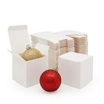 100-Pack White 3x3x3 Gift Boxes with Lids for Candles, Ornaments, Crafts, Party Favors, Cupcakes, Holiday, Birthday, Baby Shower, Bridesmaid and Groomsmen Proposal, Easy Assemble