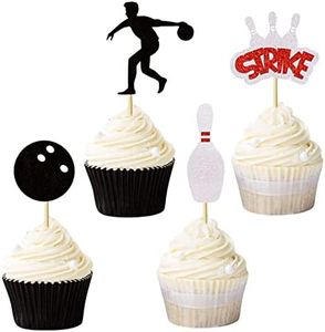 UXYOKM Bowling Cupcake Toppers Glitter Bowling Players Cupcake Picks Indoor Sport Theme Baby Shower Birthday Cake Decorations Party Supplies