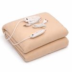 Expressions Polar Electric Bed Warmer - Electric Under Blanket - Double Bed Size (150cms x 160cms) with 3 Heat Settings & Dual Safety Feature with Over Heat Protection - Color: Skin Brown