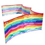 erda Watercolor Rainbow Pro Beach Recycled Polyester Rip-Stop 20 ft Lightweight Windscreen, Privacy Screen, Wind Blocker, Free Matching Shoulder Bag