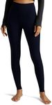 Colorfulkoala Women's High Waisted Leggings Full Length 28" Inseam Workout Yoga Pants with Pockets (S, Navy)