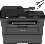 Brother Premium L-2690DW Series Compact Monochrome All-in-One Laser Printer I Print Copy Scan Fax I Wirless I Mobile Printing I Auto 2-Sided Printing I ADF I 26 ppm I ADF + Printer Cable