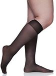 Berkshire Womens 3-pack All Day Sheer Knee High Queen Size With Sandalfoot Toe, Fantasy Black, 10-13 Plus