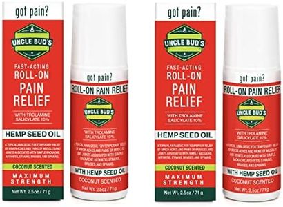 Hemp Oil 2-Pack Uncle Bud's Topical Roll On Pain Reliever, Hemp Oil for Pain Reduction, Stress Support, Achy Muscle Relief, Fast Acting, Anti Inflammatory