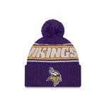 New Era Minnesota Vikings NFL 2024 Sideline Sport Knit Purple Bobble Hat