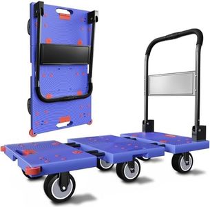 WUD 1323 lbs Heavy Duty Folding Platform Cart with Extendable Deck (31''–39''), 6-Wheel Support, 4'' Quiet Casters, Thick Reinforced Flatbed Dolly for Warehouse, Garage & Moving