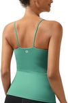 RUNNING GIRL Workout Tank Tops for Women Built in Shelf Bras Padded,Sleeveless Gym Tops Athletic Yoga Shirts(BX3029_Green_S)