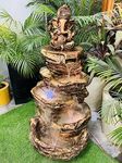 Homestead Decore Solution Ganesh Fountain 4 feet for Home Decor,Garden, Office | Step Water Fountain for Living Room| Rock Fountain 4 feet with Ganesh Statue for Home