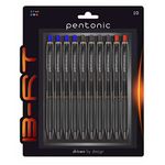 Pentonic B-RT 0.7mm Retractable Ball Pen Blister Pack | Blue, Black & Red Ink | Set of 10