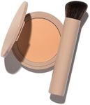 No Makeup Makeup Foundation + Brush Duo, Cream-Balm Formula Conceals, Corrects and Camouflages with Skin-Tone Adaptive Flexshade Technology, Buildable, Long-Lasting, Cruelty-Free, Vegan, Light