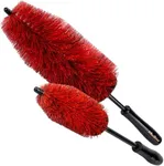 Maxshine Universal Wheel & Rim Brush Set (10" & 6") - Quick, Safe & Efficient for Cleaning Wheels, Rims, Exhaust, Tires, Engine Bays -Suitable for Cars, Trucks & SUVs - PP-Short Handle Car