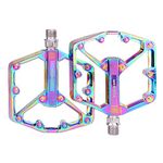 Bicycle Pedals，Bike Pedals Sets 9/16 Non-Slip Aluminum Replacement Pedals For Road/Mountain Bmx Mtb Spin Bike (Colorful)