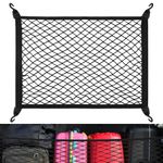 Yimomoyi Cargo Net, Car Boot Net 60×40cm Car Trunk Net Elastic Nylon Baggage Cargo Fixed Net, Car Trunk Net with 4 Hooks, Storage Organizer Car Net for Car Boot Vehicle Van SUV(Black)