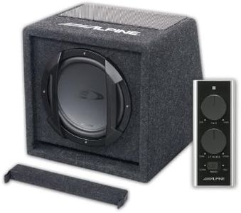 Alpine Electronics SWE-815 300W 8" Active Subwoofer, with Custom Enclosure, Remote Control, 4Ω Single Voice Coil