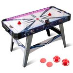 Giantex 54" Air Hockey Table - Arcade Hockey Table Gaming Set w/LED Electronic Scoring & Lights, 2 Pucks, 2 Pushers, Powerful 12V Motor, Air Hockey Game Table for Kids Adults, Game Room, Home, Office