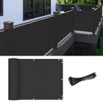 Patio Deck Balcony Privacy Screen 2.5'x 50' Outdoor Yard Pool Porch Fence Privacy Screen for Backyard Chain Link Fence with Zip Ties Black