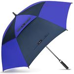 NINEMAX Large Golf Umbrella Windproof Strong 62 Inch,Extra Big Golf Umbrellas Automatic Open - Gents Umbrella Double Canopy (Navy Blue/Dark Blue)