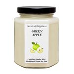 Green Apple Candle With Crackling Wooden Wick Handmade Scented Soy Candle (8oz)