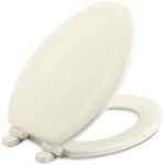 KOHLER 20466-96 Stonewood Quiet-Close Toilet Seat, Elongated, Biscuit