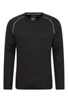 Mountain Warehouse Endurance Mens Top – Long Sleeves, Quick Dry T-Shirt, Highly Breathable Tee, UPF50 Protection Tee Shirt – For, Travelling, Walking, Gym Jet Black L