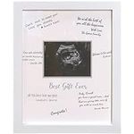 HAMUIERS Sonogram Signature Frame Guest Book, Ultrasound Picture Keepsake Frame, Baby Shower Guest Book Alternatives, Gender Neutral Baby Shower Party Decor, Gift for Expecting Moms, White