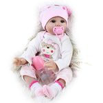 CHAREX Reborn Baby Dolls Lucy, 22 inch Newborn Girl Doll, Lifelike Soft Silicone Vinyl Weighted Gift Set