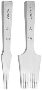 WUTA French Style Pricking Iron Leather Chisel All-Polished Leather Die-Steel Chisel Sharp Leather Punching Tool Kits (Reverse 3.38 mm 2 Teeth+8 Teeth)