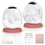Lulia Electric Breast Pump Hands Free, Wearable Breast Pump with 4 Modes 9 Levels, LED Display, Painless, BPA Free, Portable Breast Milk Pump with 17/19/21/24MM Comfortable Flanges (2 Packs)