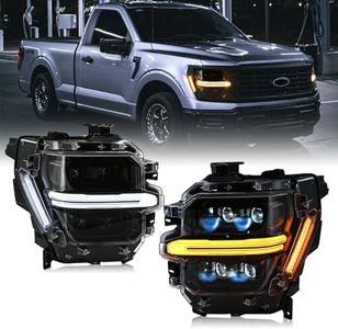 Oahiem Headlights for F150 F-150 with Startup Animation Sequential Turn Signal (Quad-beam)