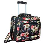 World Traveler Fashion Print Women's Rolling 17-Inch Laptop Case, Rose Lily, One Size, World Traveler Fashion Print Rolling 17" Laptop Case - Rose Lily