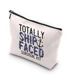 KUIYAI Cruise Trip Gift Cruise Bachelorette Party Favor Totally Ship Faced Zipper Makeup Bags Travel Toiletry Bag Accessories (Ship Faced)