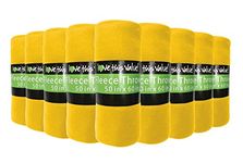 12 Pack Wholesale Soft Comfy Fleece Blankets - 60" x 50" Cozy Throw Blankets (Yellow)