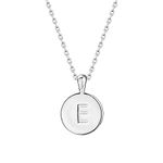 PAVOI 14K White Gold Plated Letter Necklace for Women | Gold Initial Necklace | Letter E